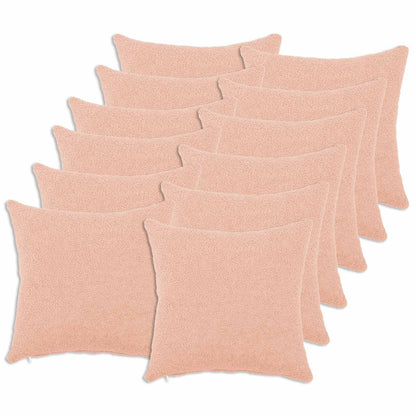 Cushion Cover 12 pcs HEERLEN Pink 50 x 50 cm Bouclé