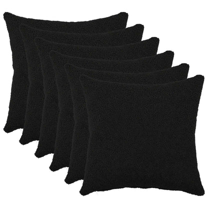 Cushion Cover 6 pcs HEERLEN Black 50 x 50 cm Bouclé