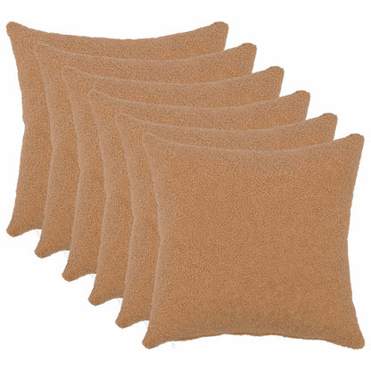 Cushion Cover 6 pcs HEERLEN Beige 50 x 50 cm Bouclé