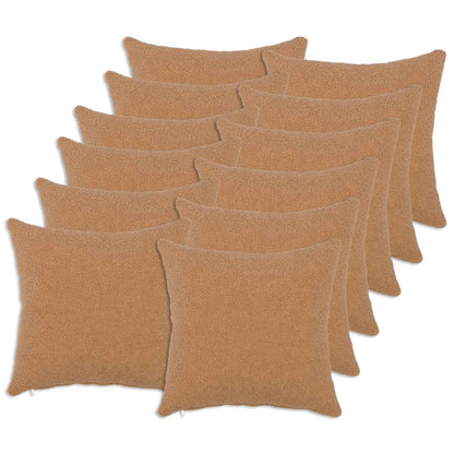Cushion Cover 12 pcs HEERLEN Beige 50 x 50 cm Bouclé