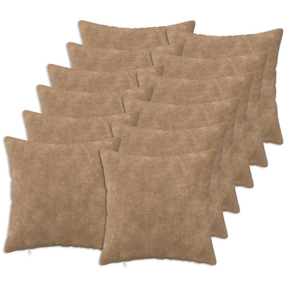 Cushion Cover 12 pcs HEERLEN Taupe 50 x 50 cm Microfiber Fleece