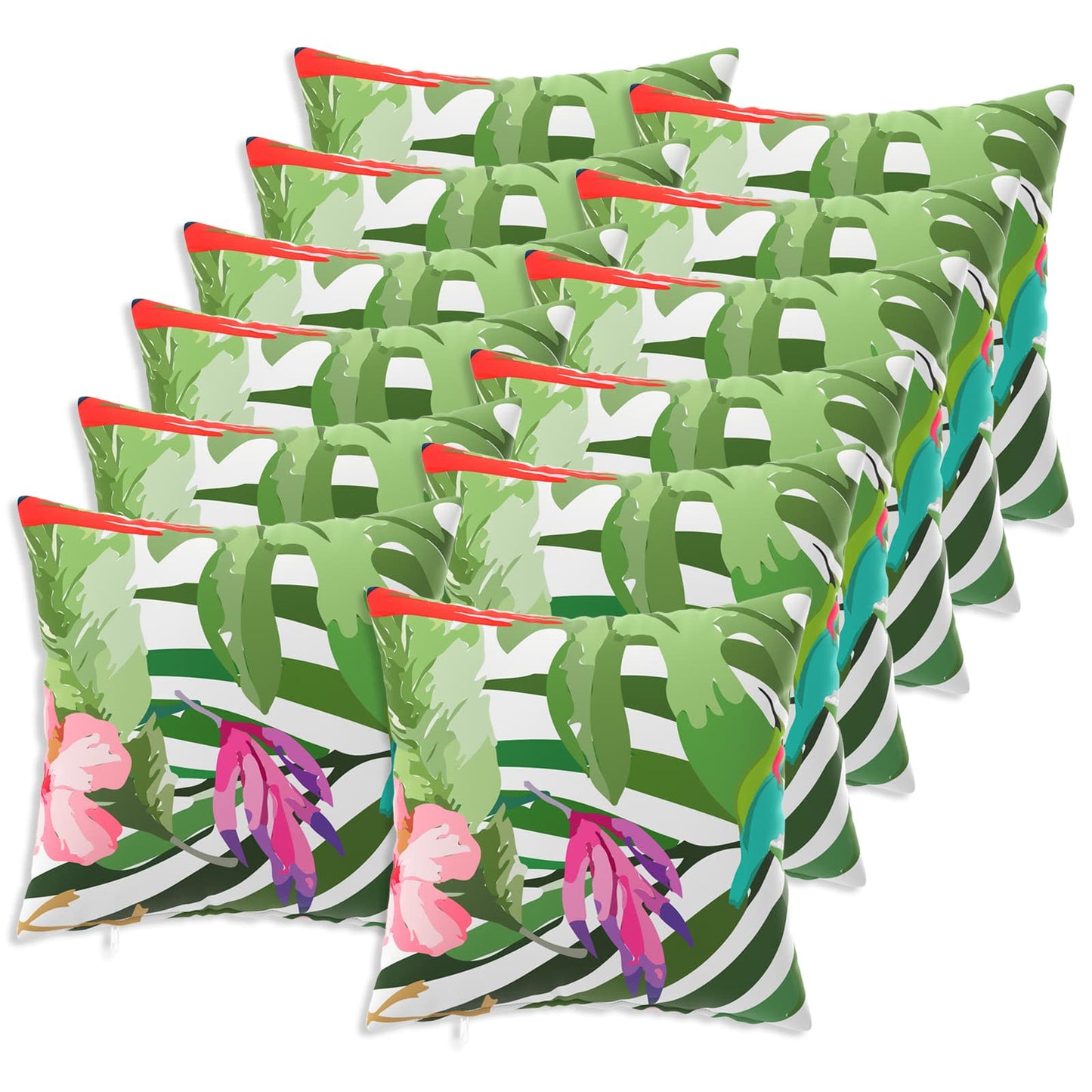 Cushion Cover 12 pcs HEERLEN Black 50 x 50 cm Polyester