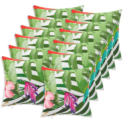 Cushion Cover 12 pcs HEERLEN Black 50 x 50 cm Polyester