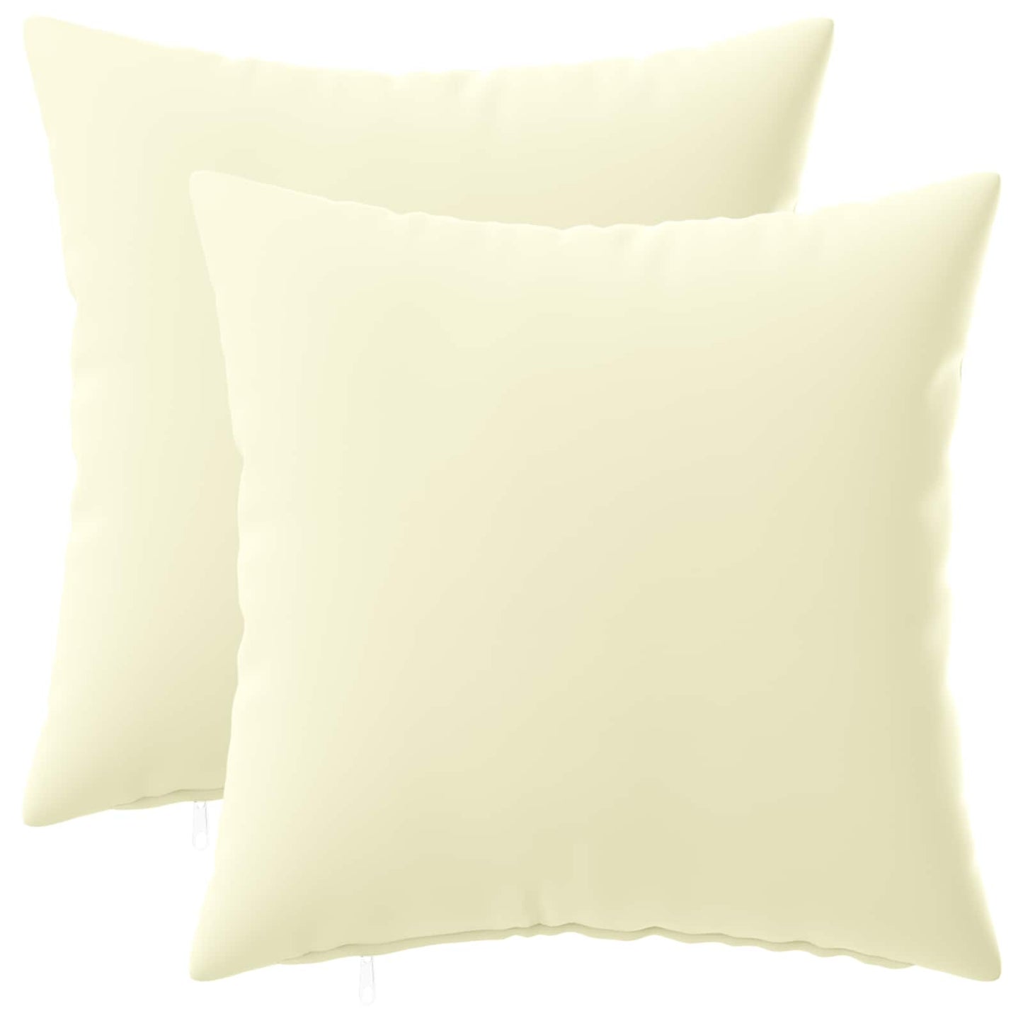 Cushion Cover 2 pcs HEERLEN Cream 50 x 50 cm Polyester