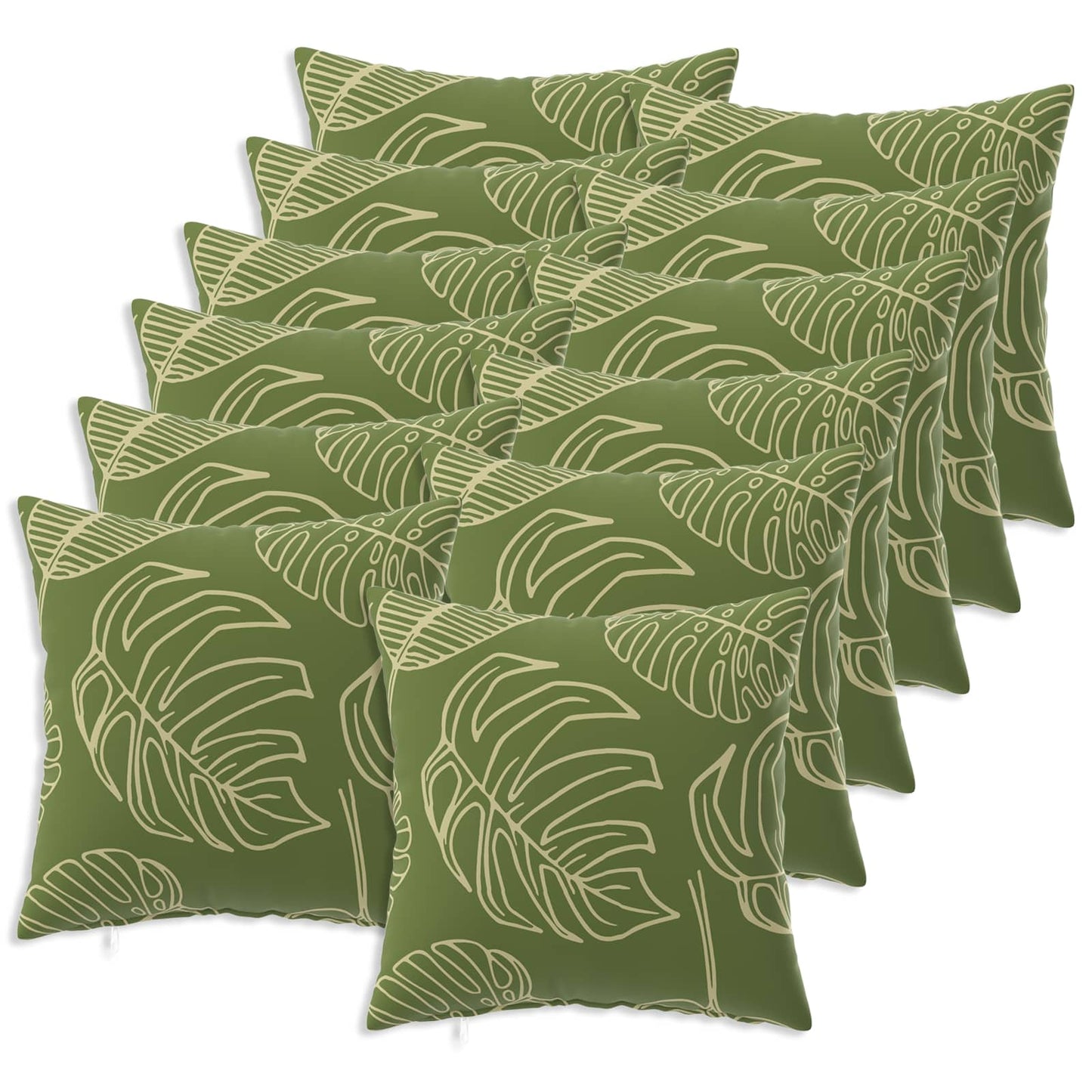 Cushion Cover 12 pcs HEERLEN Leaf Design 50 x 50 cm Polyester