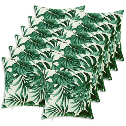 Cushion Cover 12 pcs HEERLEN Leaf Pattern 50 x 50 cm Polyester