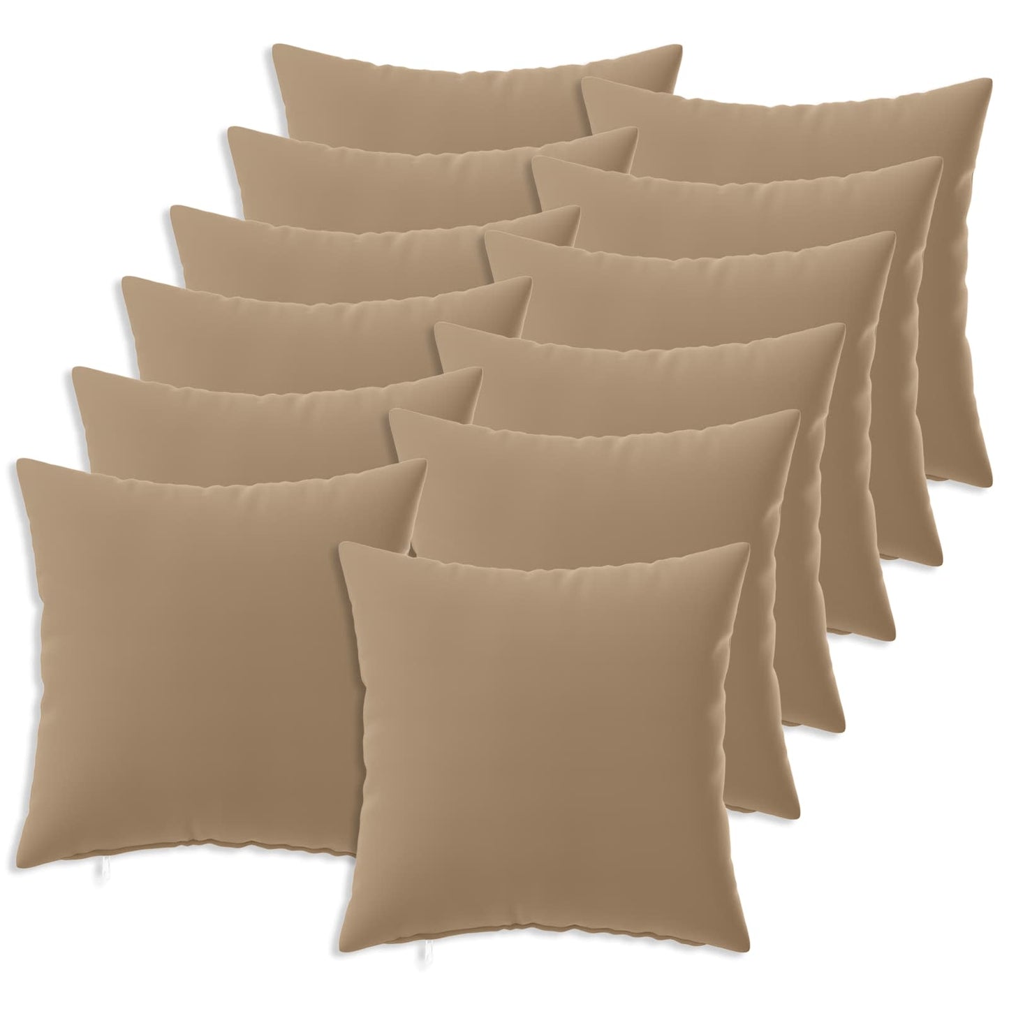 Cushion Cover 12 pcs HEERLEN Taupe 50 x 50 cm Polyester