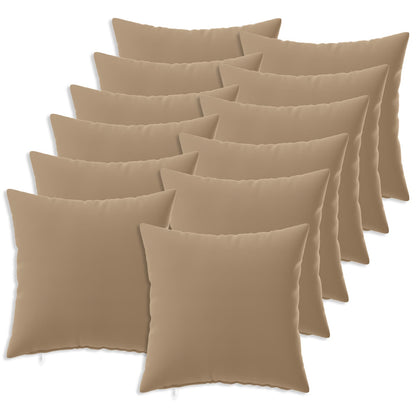 Cushion Cover 12 pcs HEERLEN Taupe 50 x 50 cm Polyester