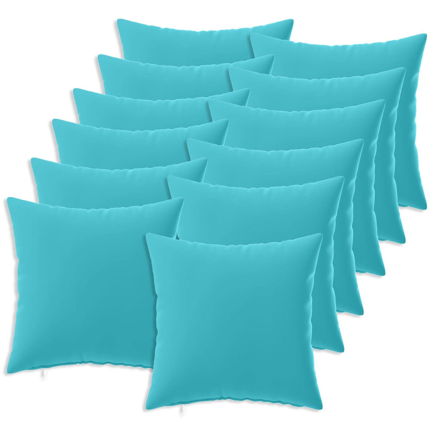 Cushion Cover 12 pcs HEERLEN Turquoise 50 x 50 cm Polyester
