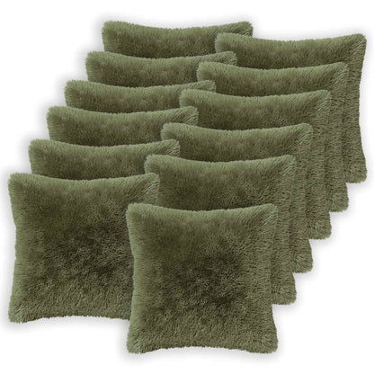 Cushion Cover 12 pcs HEERLEN Green 50 x 50 cm PV Fleece