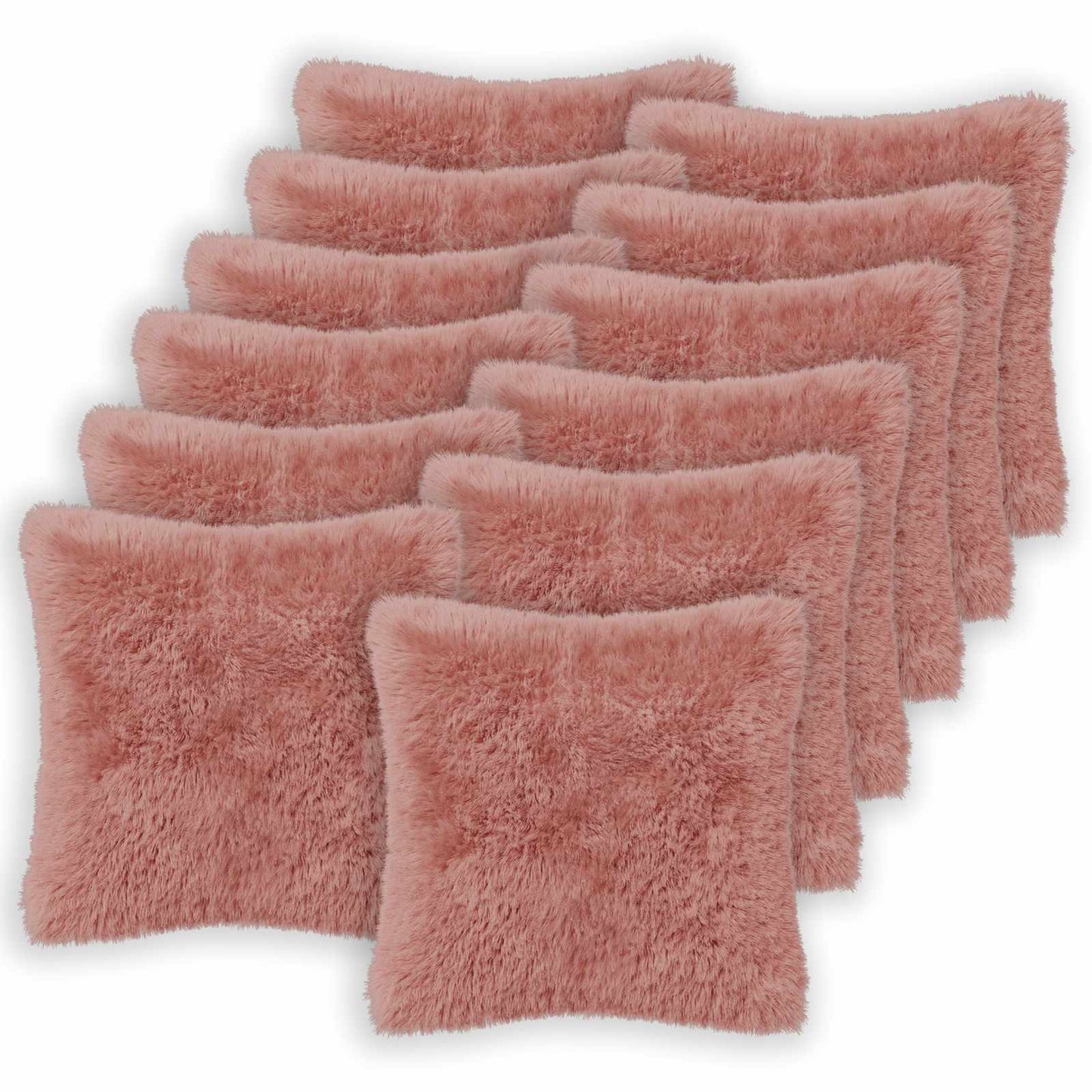 Cushion Cover 12 pcs HEERLEN Pink 50 x 50 cm PV Fleece