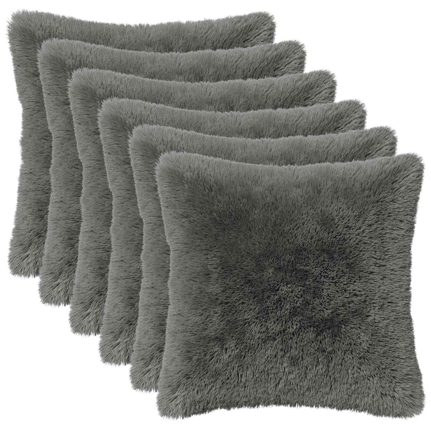 Cushion Cover 6 pcs HEERLEN Light Grey 50 x 50 cm PV Fleece