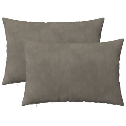 Cushion Cover 2 pcs HEERLEN Light Grey 50 x 70 cm Velvet