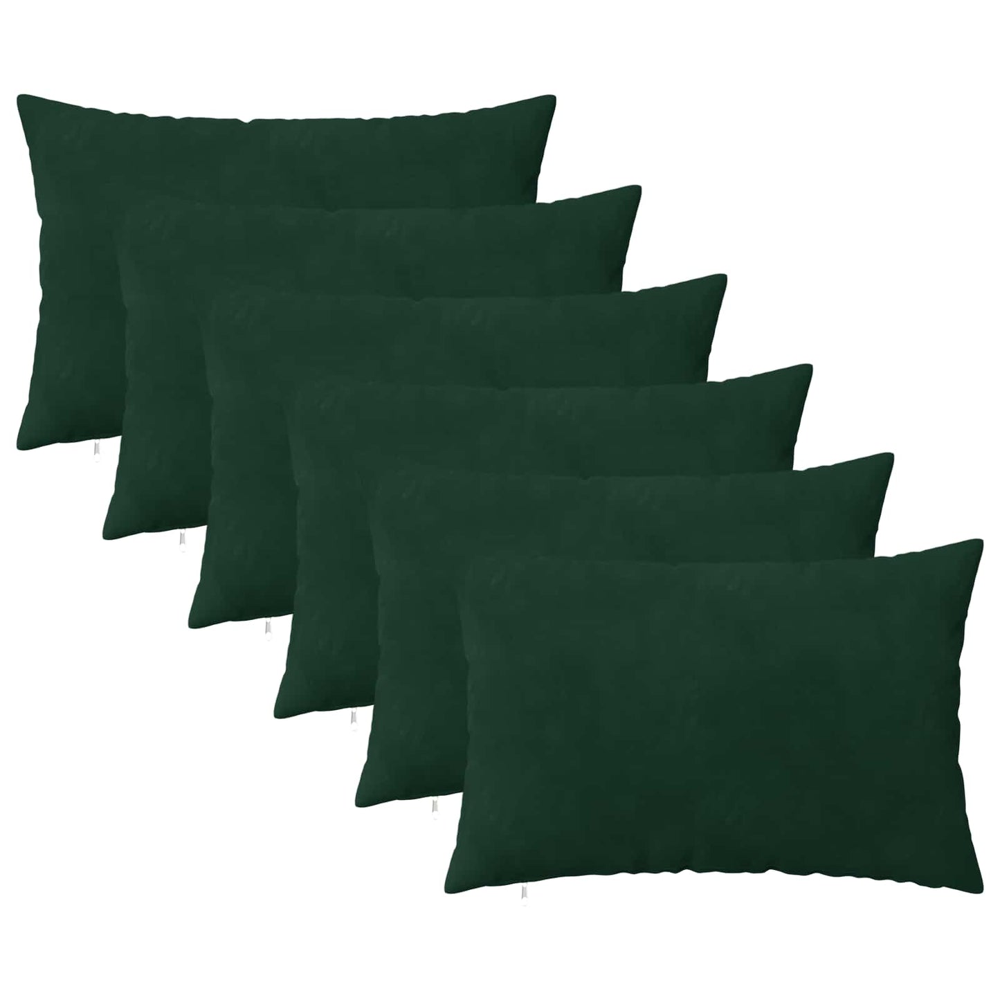 Cushion Cover 6 pcs HEERLEN Dark Green 50 x 70 cm Velvet