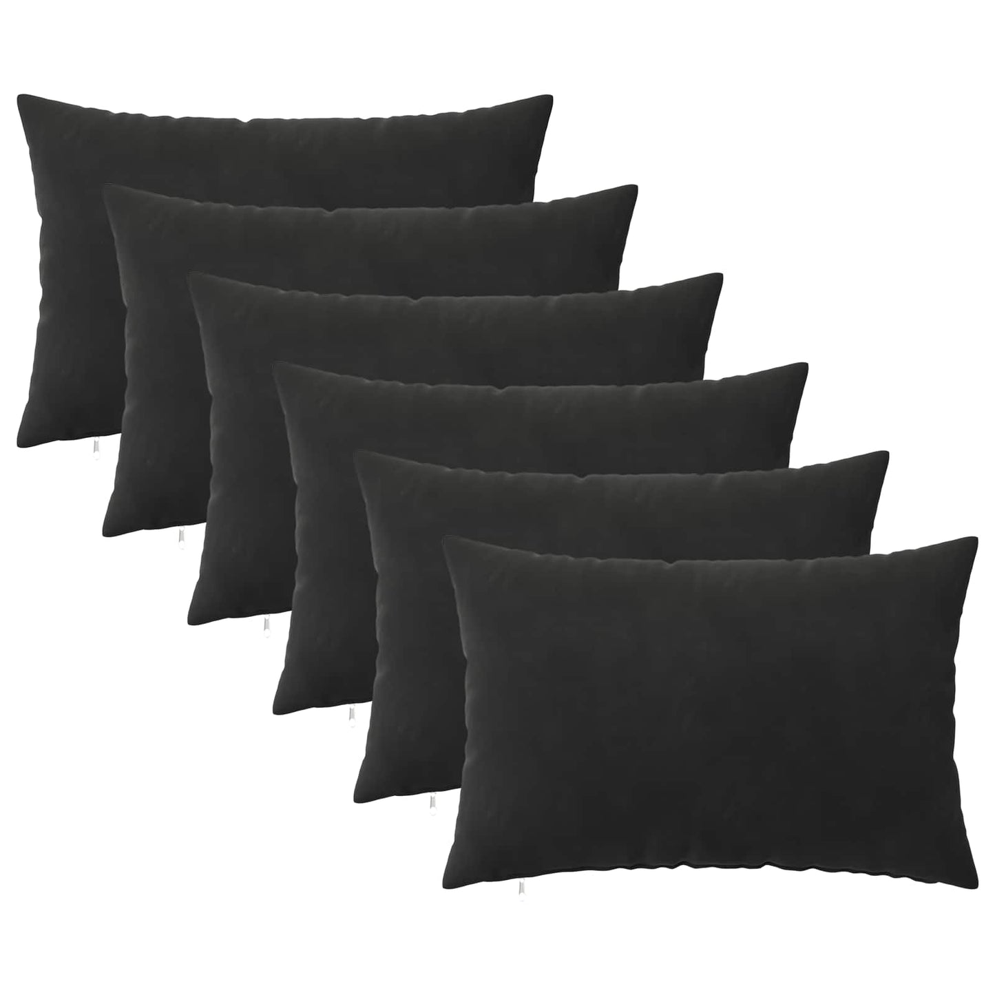 Cushion Cover 6 pcs HEERLEN Black 50 x 70 cm Velvet