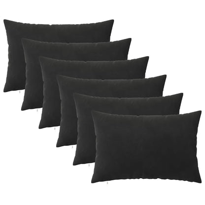 Cushion Cover 6 pcs HEERLEN Black 50 x 70 cm Velvet