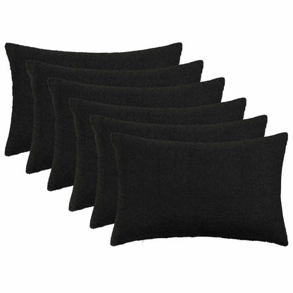 Cushion Cover 6 pcs HEERLEN Black 50 x 70 cm Bouclé