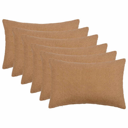 Cushion Cover 6 pcs HEERLEN Beige 50 x 70 cm Bouclé