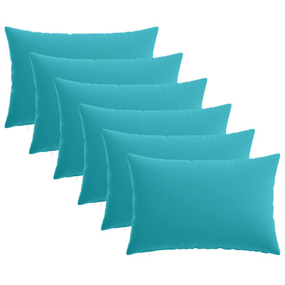 Cushion Cover 6 pcs HEERLEN Turquoise 50 x 70 cm Polyester
