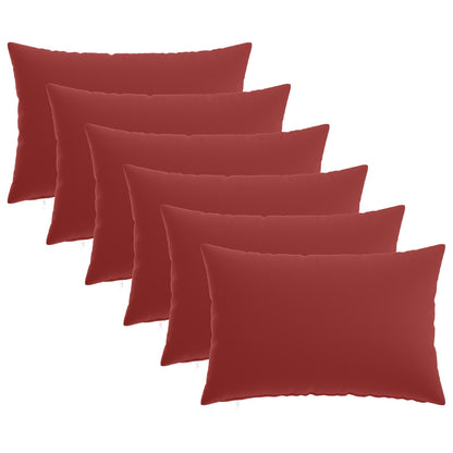 Cushion Cover 6 pcs HEERLEN Wine Red 50 x 70 cm Polyester