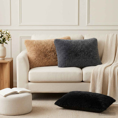 Cushion Cover 6 pcs HEERLEN Anthracite 50 x 70 cm PV Fleece