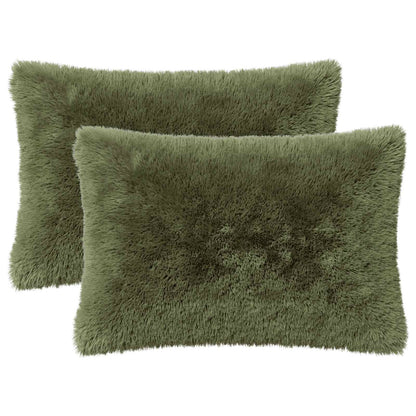 Cushion Cover 2 pcs HEERLEN Green 50 x 70 cm PV Fleece