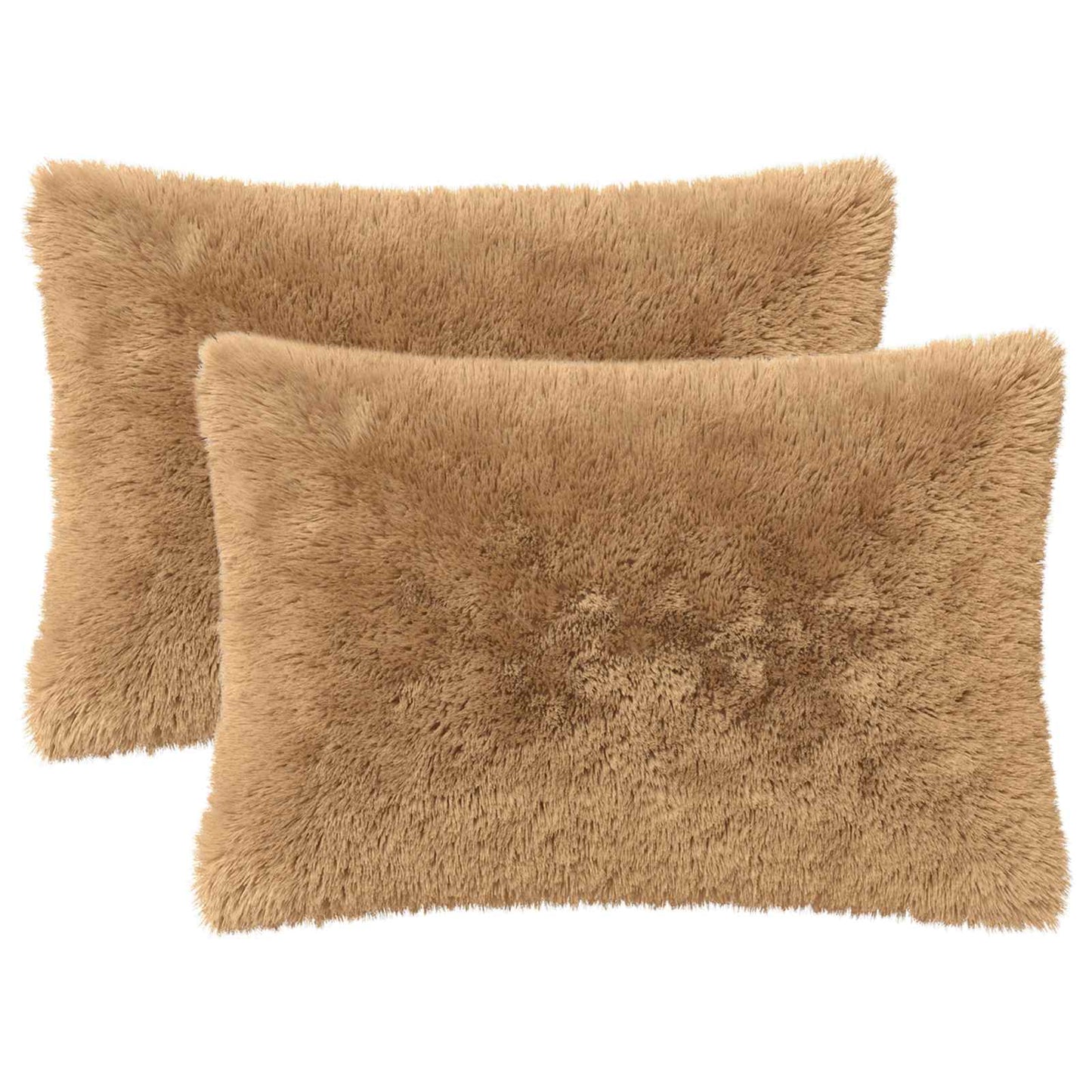 Cushion Cover 2 pcs HEERLEN Taupe 50 x 70 cm PV Fleece