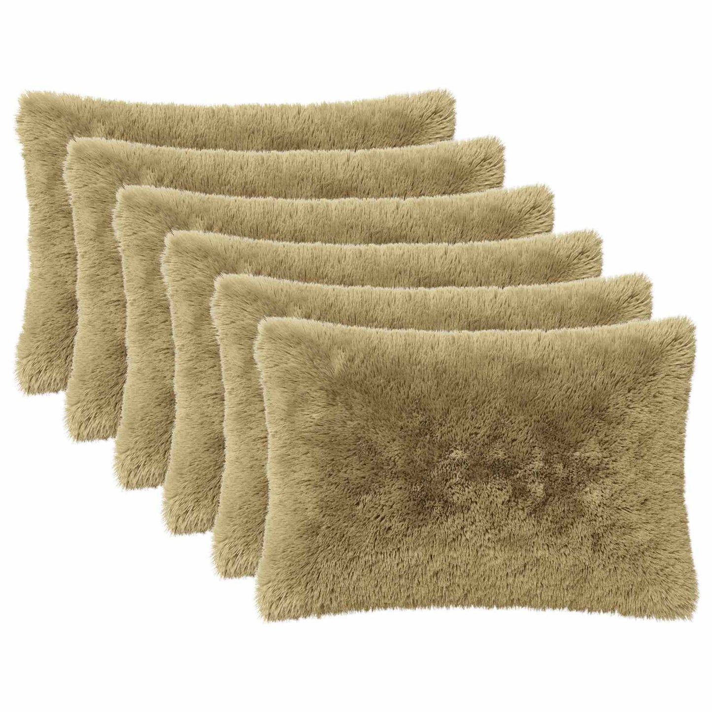 Cushion Cover 6 pcs HEERLEN Light Green 50 x 70 cm PV Fleece