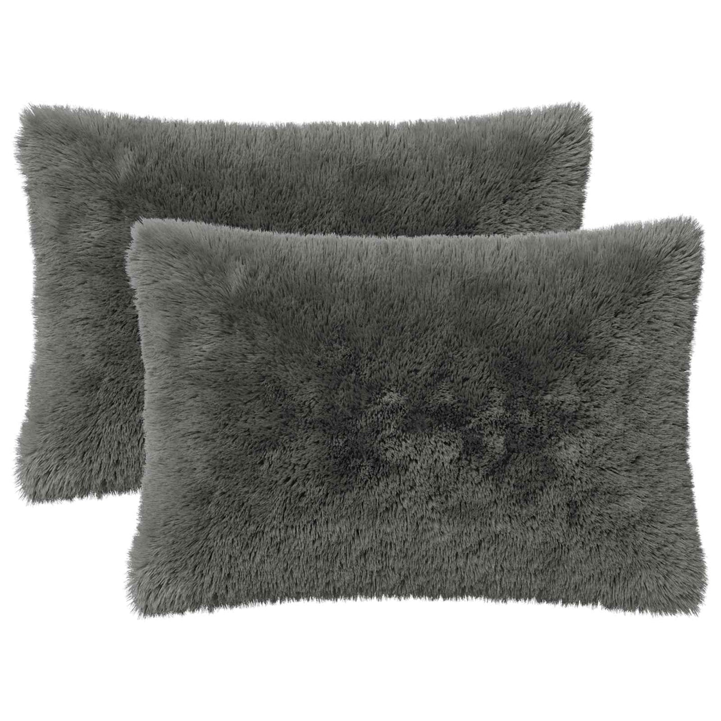 Cushion Cover 2 pcs HEERLEN Light Grey 50 x 70 cm PV Fleece