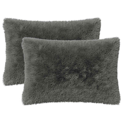 Cushion Cover 2 pcs HEERLEN Light Grey 50 x 70 cm PV Fleece
