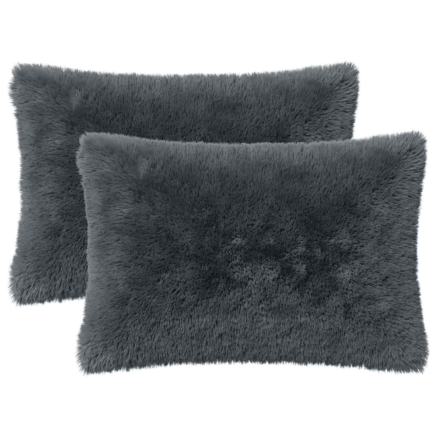Cushion Cover 2 pcs HEERLEN Anthracite 50 x 70 cm PV Fleece