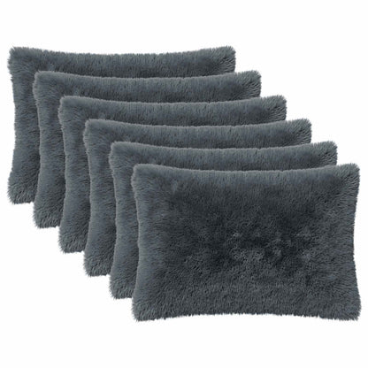 Cushion Cover 6 pcs HEERLEN Anthracite 50 x 70 cm PV Fleece