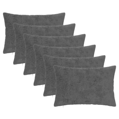 Cushion Cover 6 pcs HEERLEN Dark Grey 50 x 70 cm