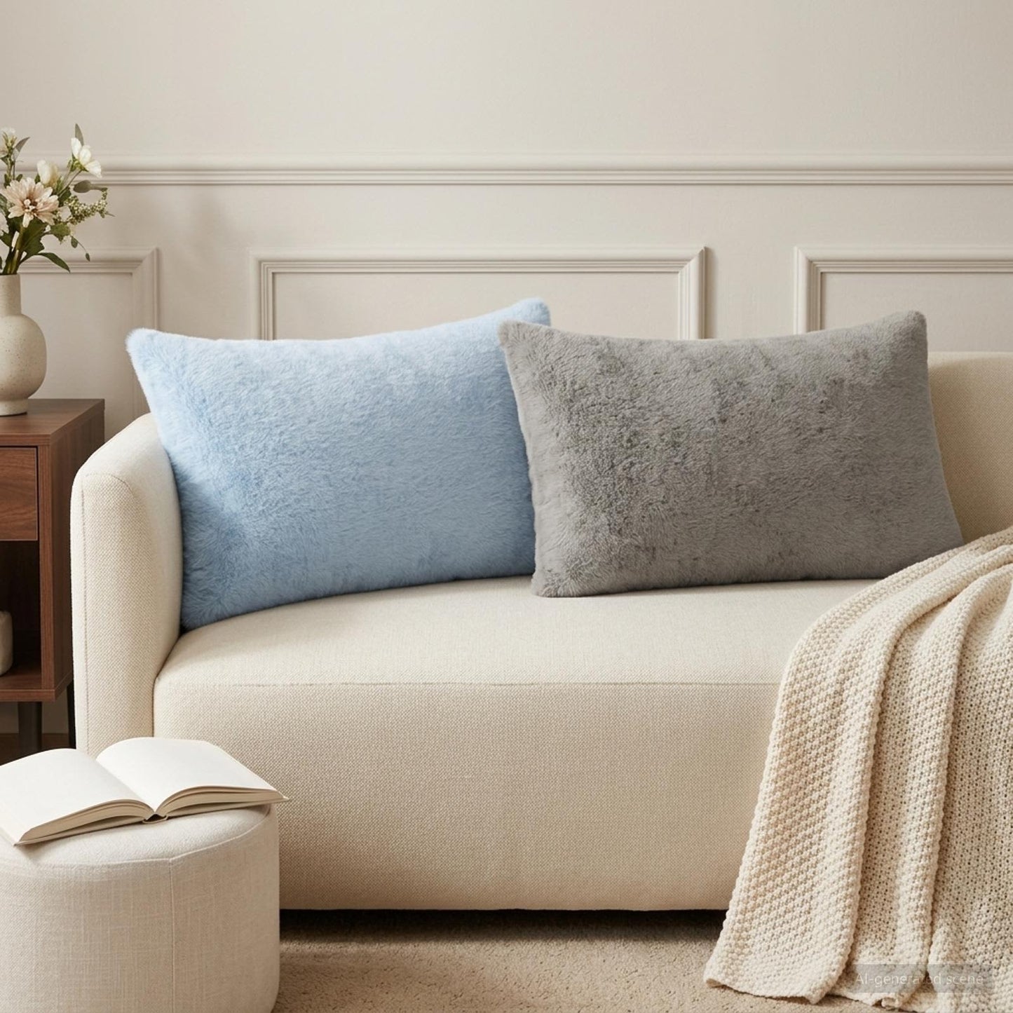 Cushion Cover 6 pcs HEERLEN Light Blue 50 x 70 cm