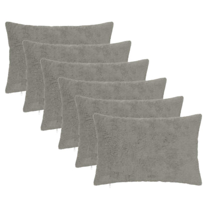 Cushion Cover 6 pcs HEERLEN Light Grey 50 x 70 cm