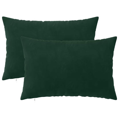 Cushion Cover 2 pcs HEERLEN Dark Green 50 x 75 cm Velvet