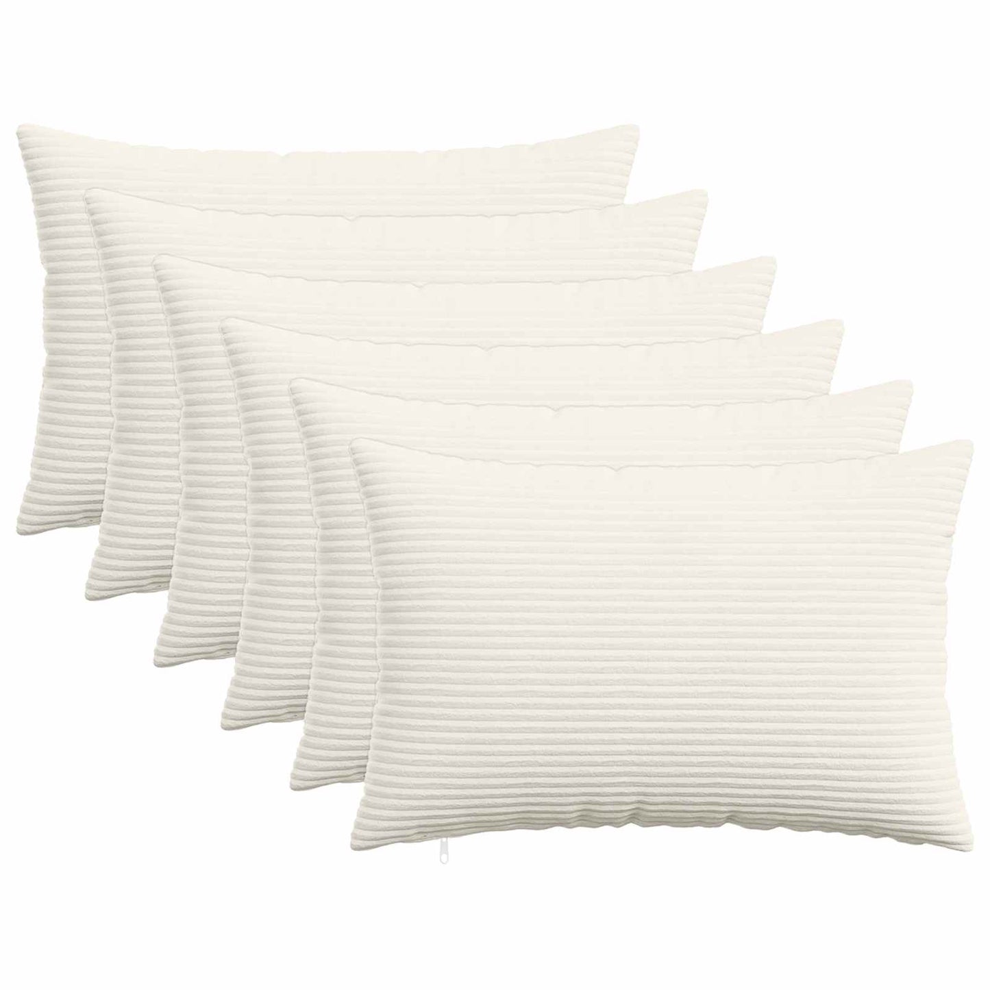 Cushion Cover 6 pcs HEERLEN Cream 50 x 75 cm Corduroy
