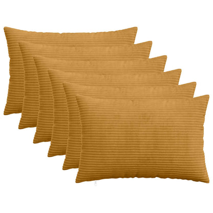 Cushion Cover 6 pcs HEERLEN Yellow 50 x 75 cm Corduroy