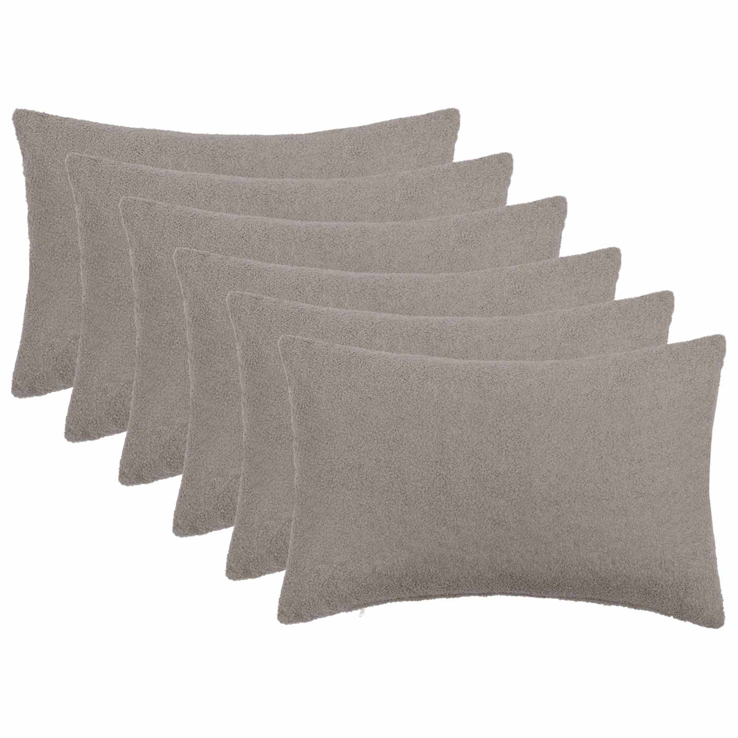 Cushion Cover 6 pcs HEERLEN Light Grey 50 x 75 cm Bouclé