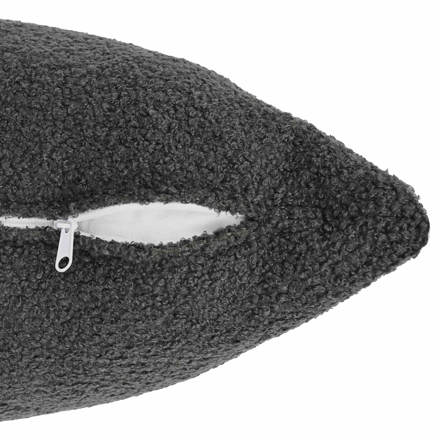 Cushion Cover 6 pcs HEERLEN Dark Grey 50 x 75 cm Bouclé