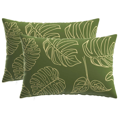 Cushion Cover 2 pcs HEERLEN Leaf Design 50 x 75 cm Polyester