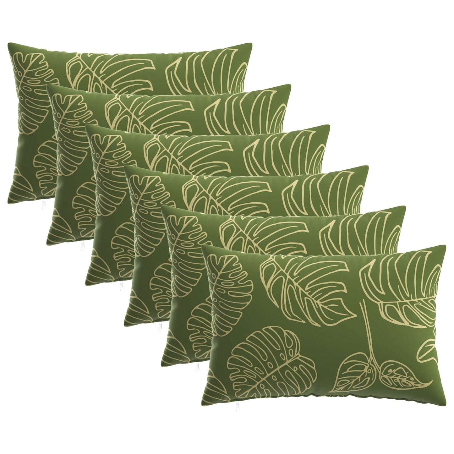 Cushion Cover 6 pcs HEERLEN Leaf Design 50 x 75 cm Polyester