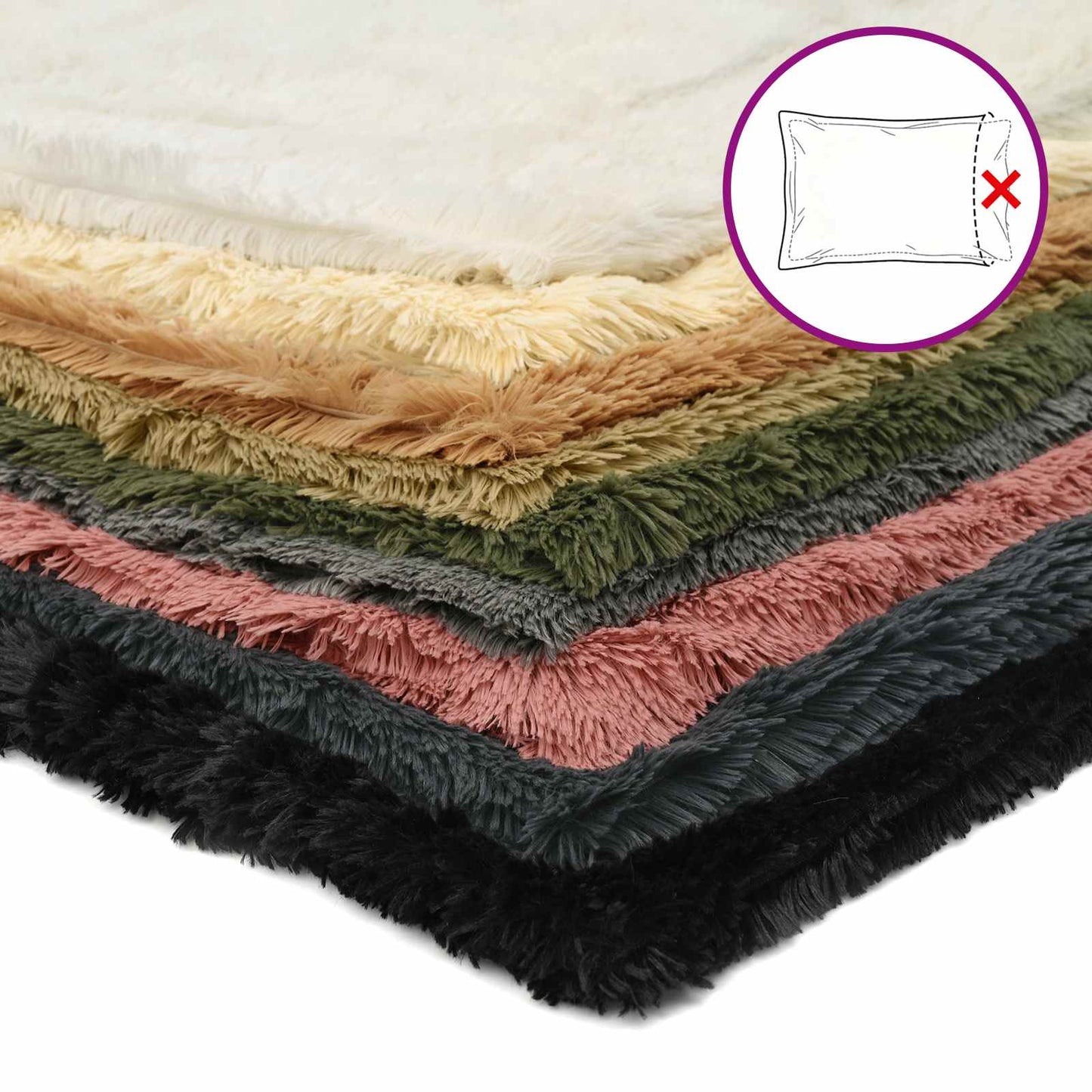 Cushion Cover 6 pcs HEERLEN Light Grey 50 x 75 cm PV Fleece