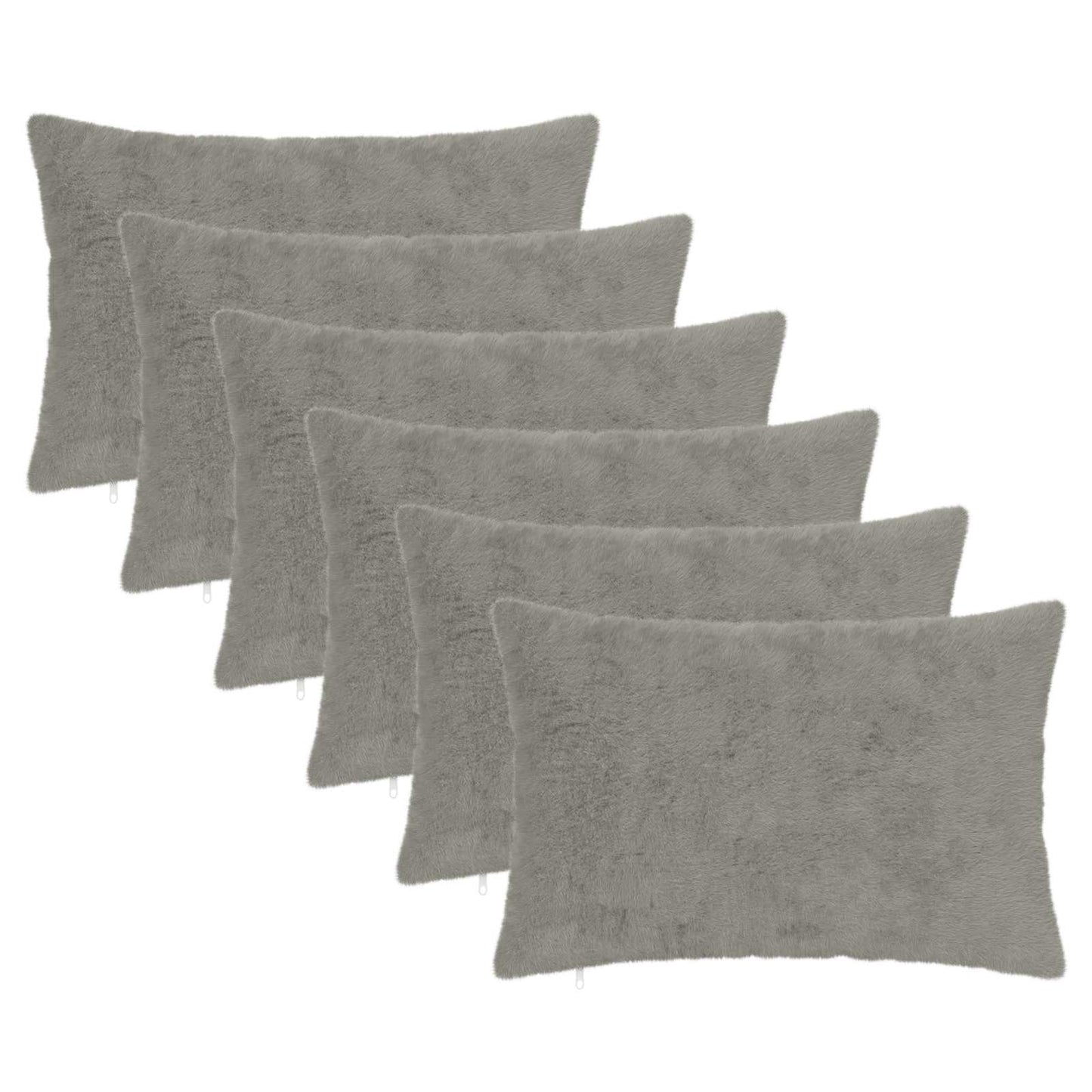 Cushion Cover 6 pcs HEERLEN Light Grey 50 x 75 cm