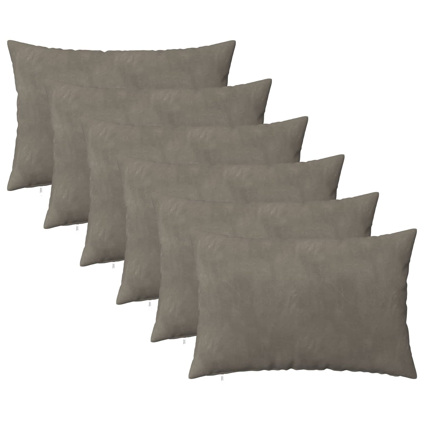 Cushion Cover 6 pcs HEERLEN Light Grey 50 x 80 cm Velvet
