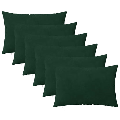 Cushion Cover 6 pcs HEERLEN Dark Green 50 x 80 cm Velvet