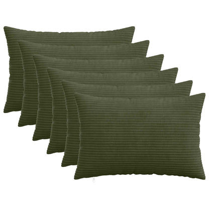 Cushion Cover 6 pcs HEERLEN Green 50 x 80 cm Corduroy