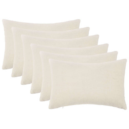 Cushion Cover 6 pcs HEERLEN Cream 50 x 80 cm Bouclé