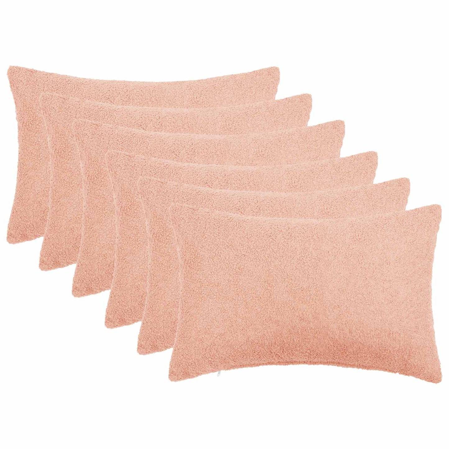 Cushion Cover 6 pcs HEERLEN Pink 50 x 80 cm Bouclé
