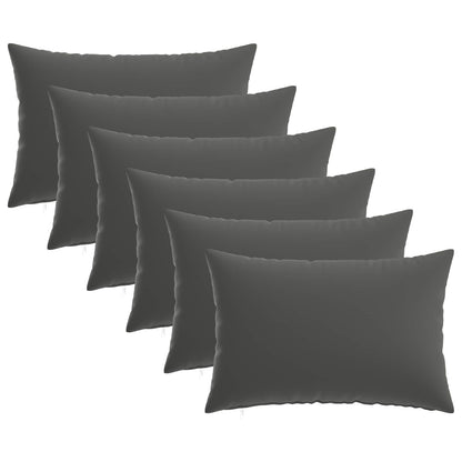 Cushion Cover 6 pcs HEERLEN Anthracite 50 x 80 cm Polyester